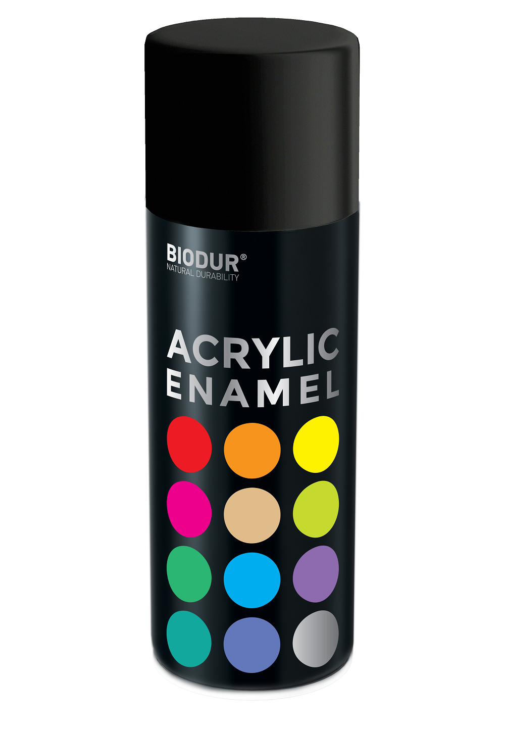 Емаль акрилова Biodur RAL 9005 чорний мат 400 мл